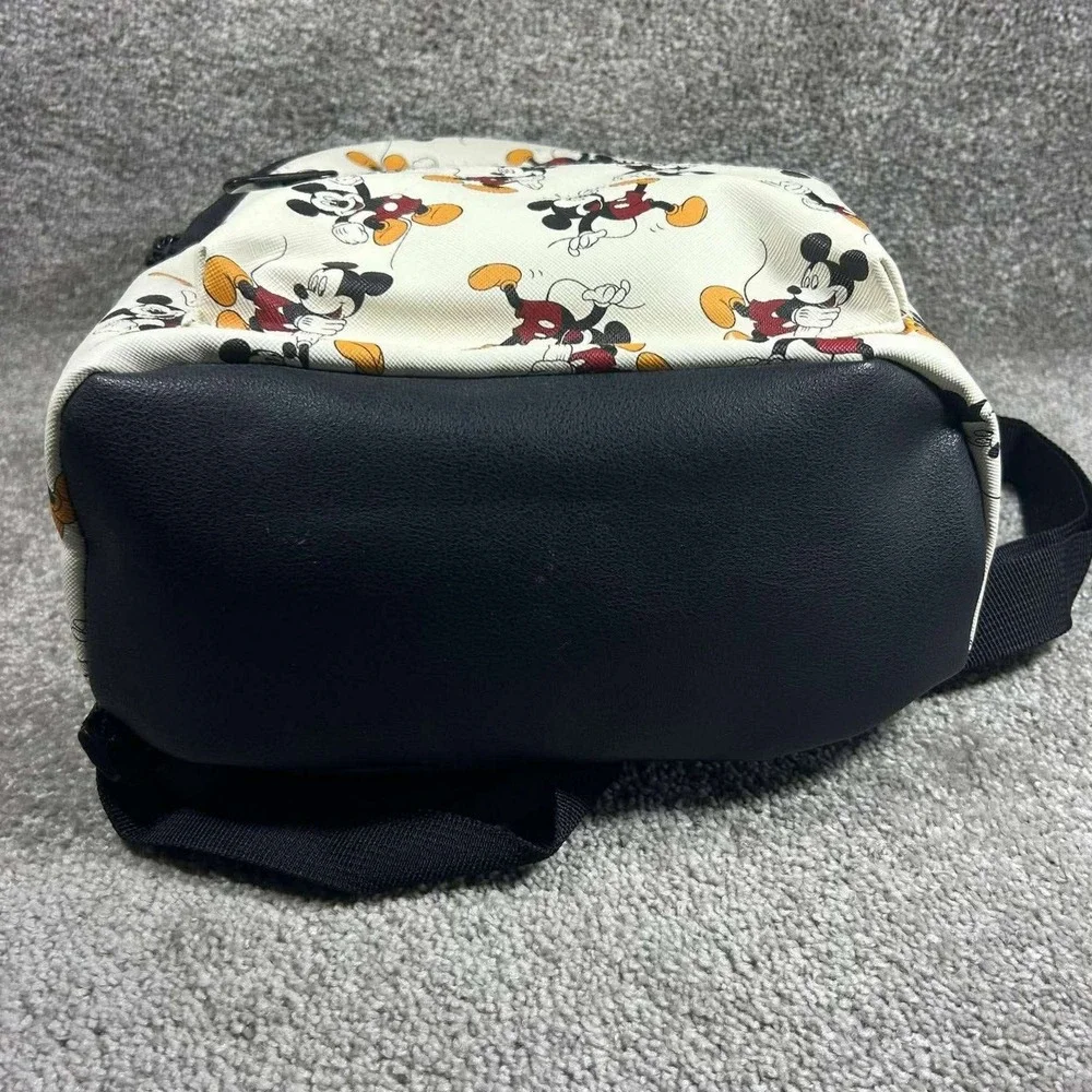 Disney Mickey Mouse Mini Backpack All Over Print Character Bag Small Cream Black